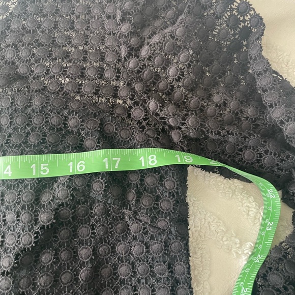 Vintage Original Milly of NY Black Lace Crochet Detail Mod Dress, Size 12 - Picture 8 of 8